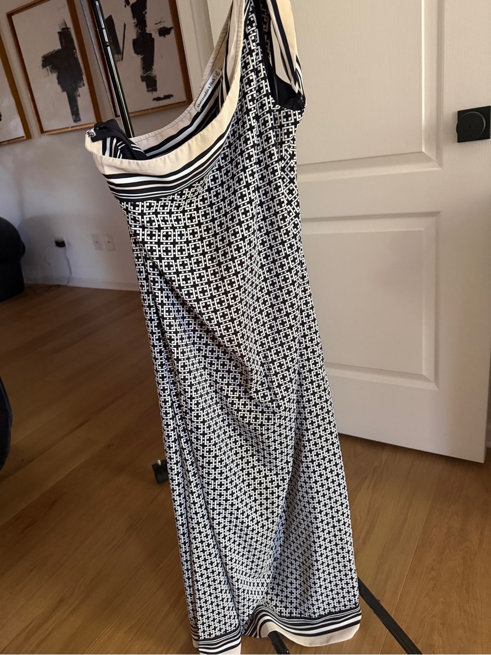 NWOT Abercrombie & Fitch One-Shoulder Scarf Tie Midi Dress with Pockets - Picture 7 of 9